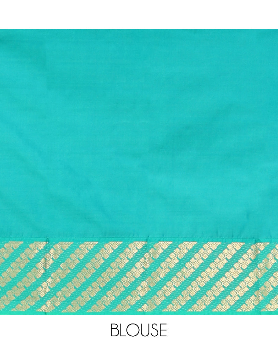 Black Budget Silk Saree, Elevated with Zari Checks, Complemented by Contrast Floral Creeper Border, Intricately Designed Pallu, and a Contrast Blouse