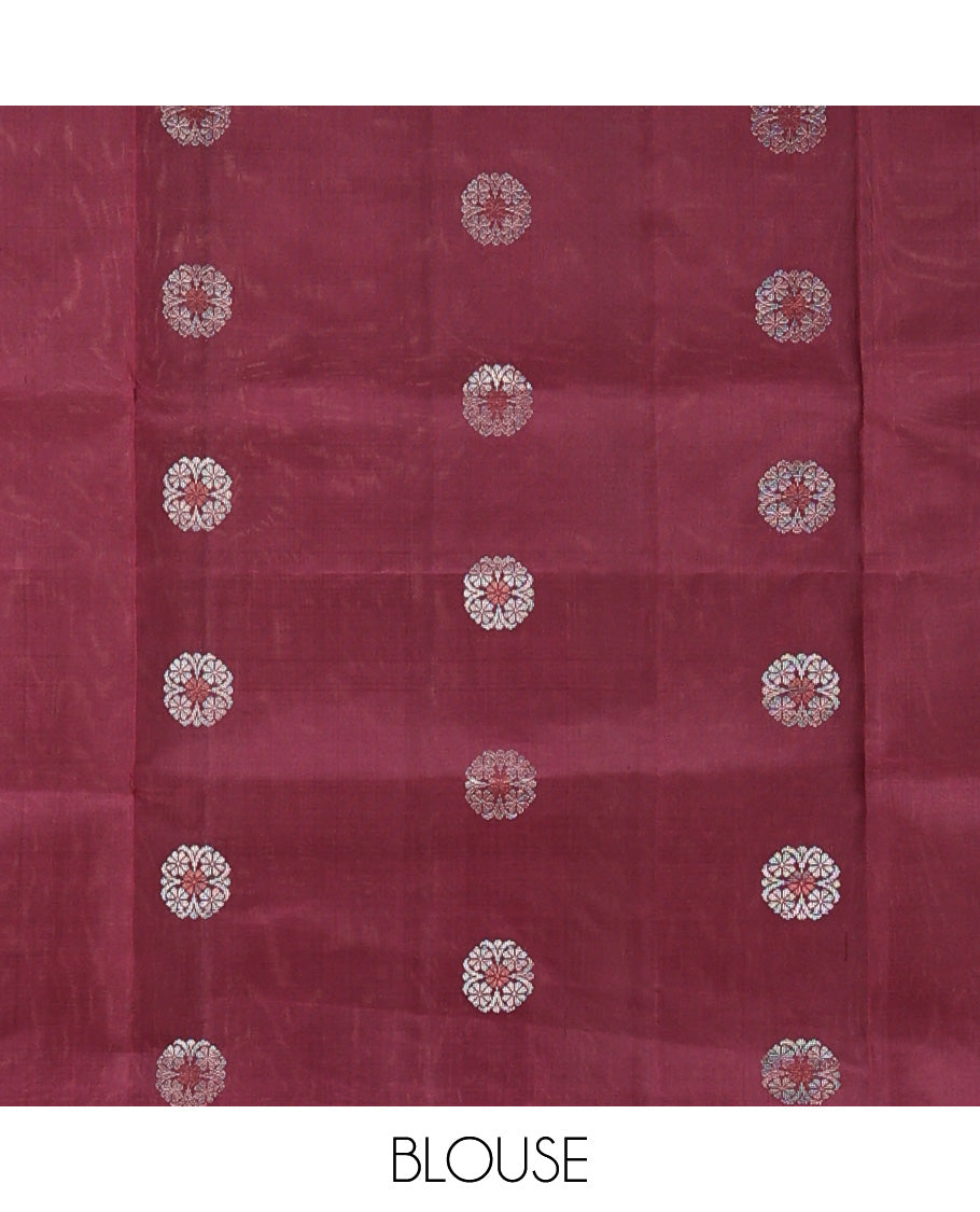 Borderless Onion Pink Mayuri Soft Silk Saree
