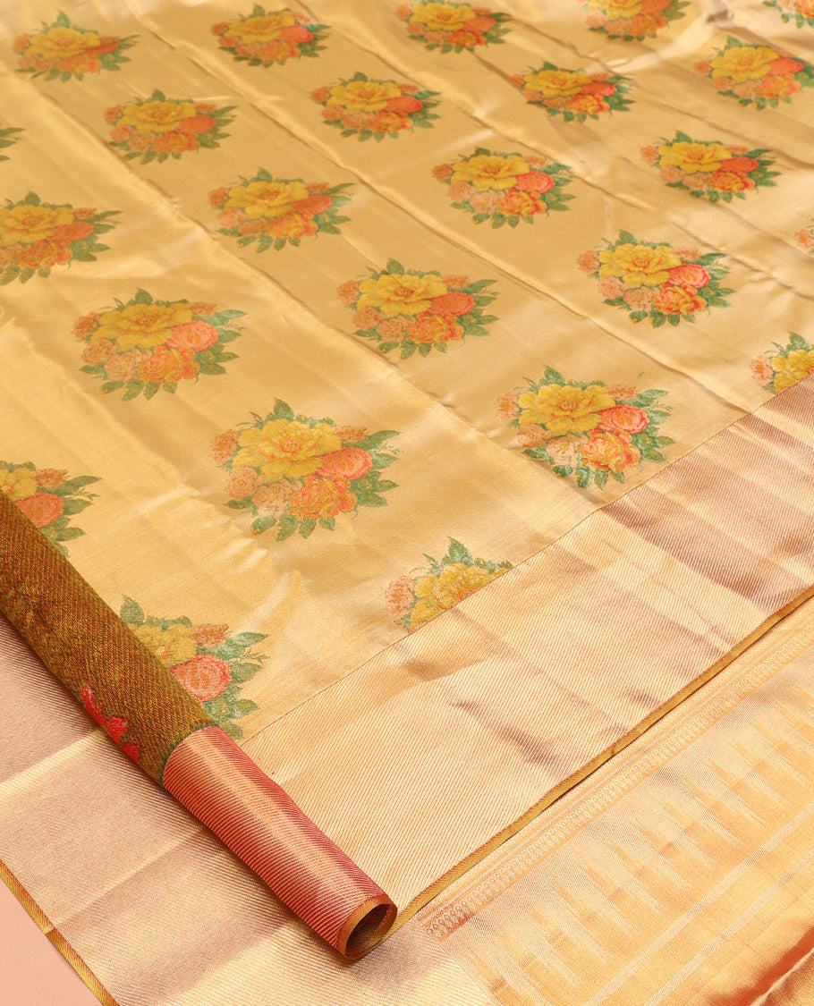 Gold Kanchipuram Tissue Silk Saree