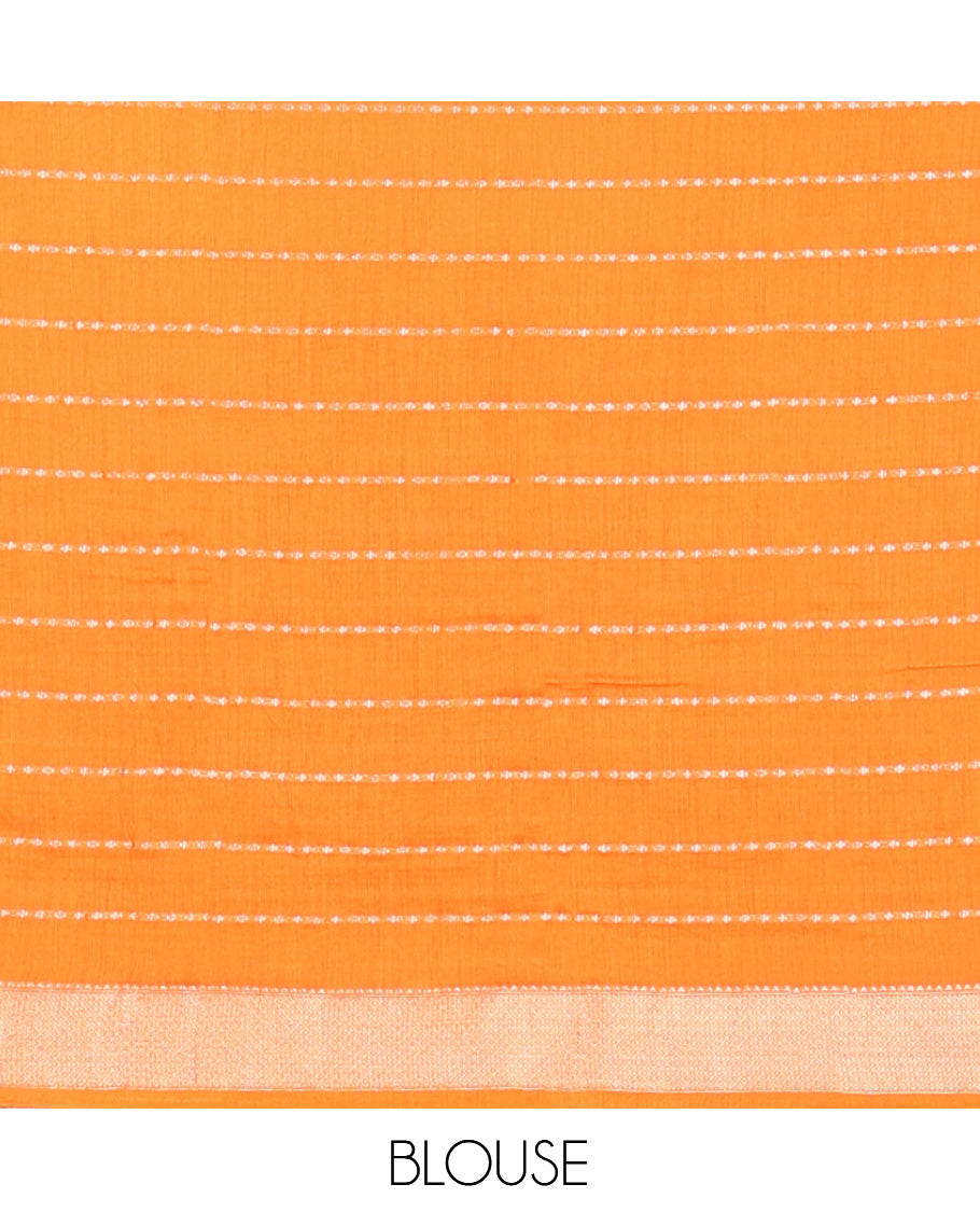 Orange Assam Silk Saree