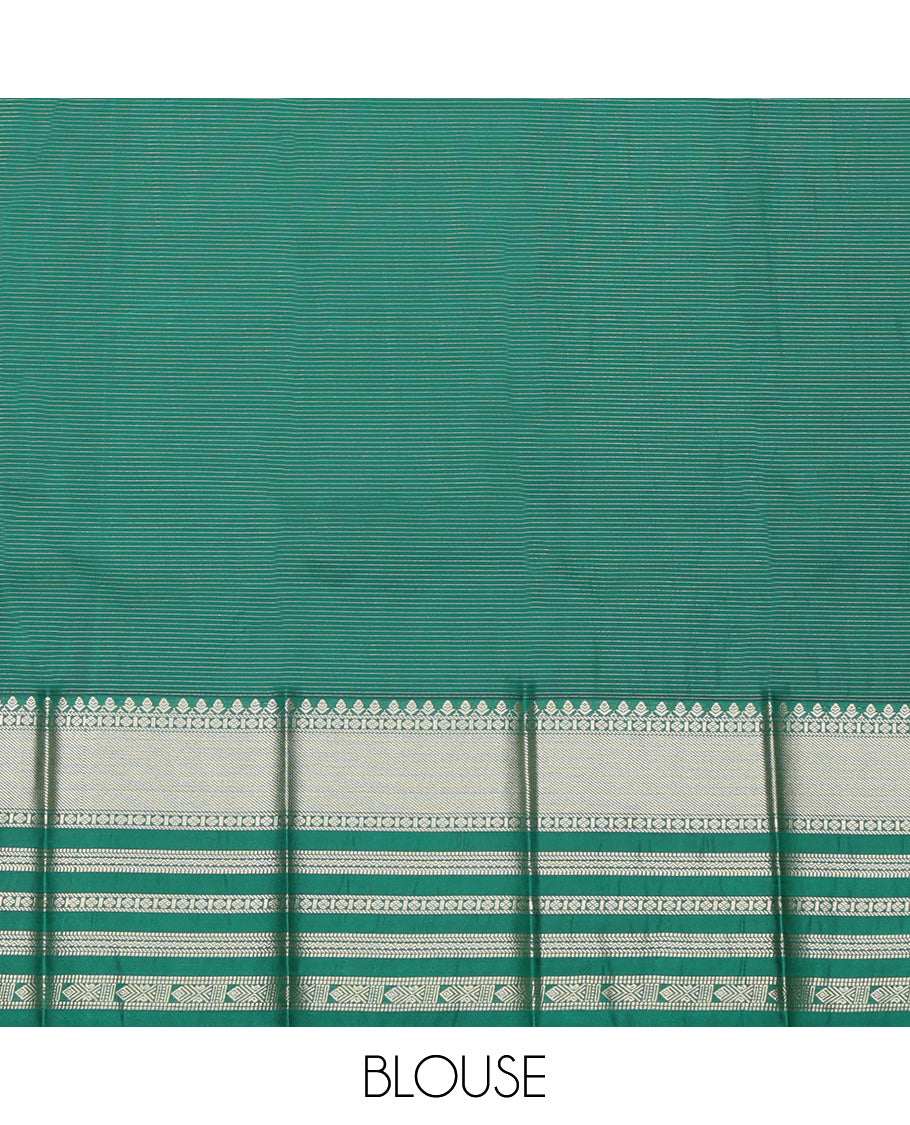 Blue Zari Border Checks Budget Silk Saree
