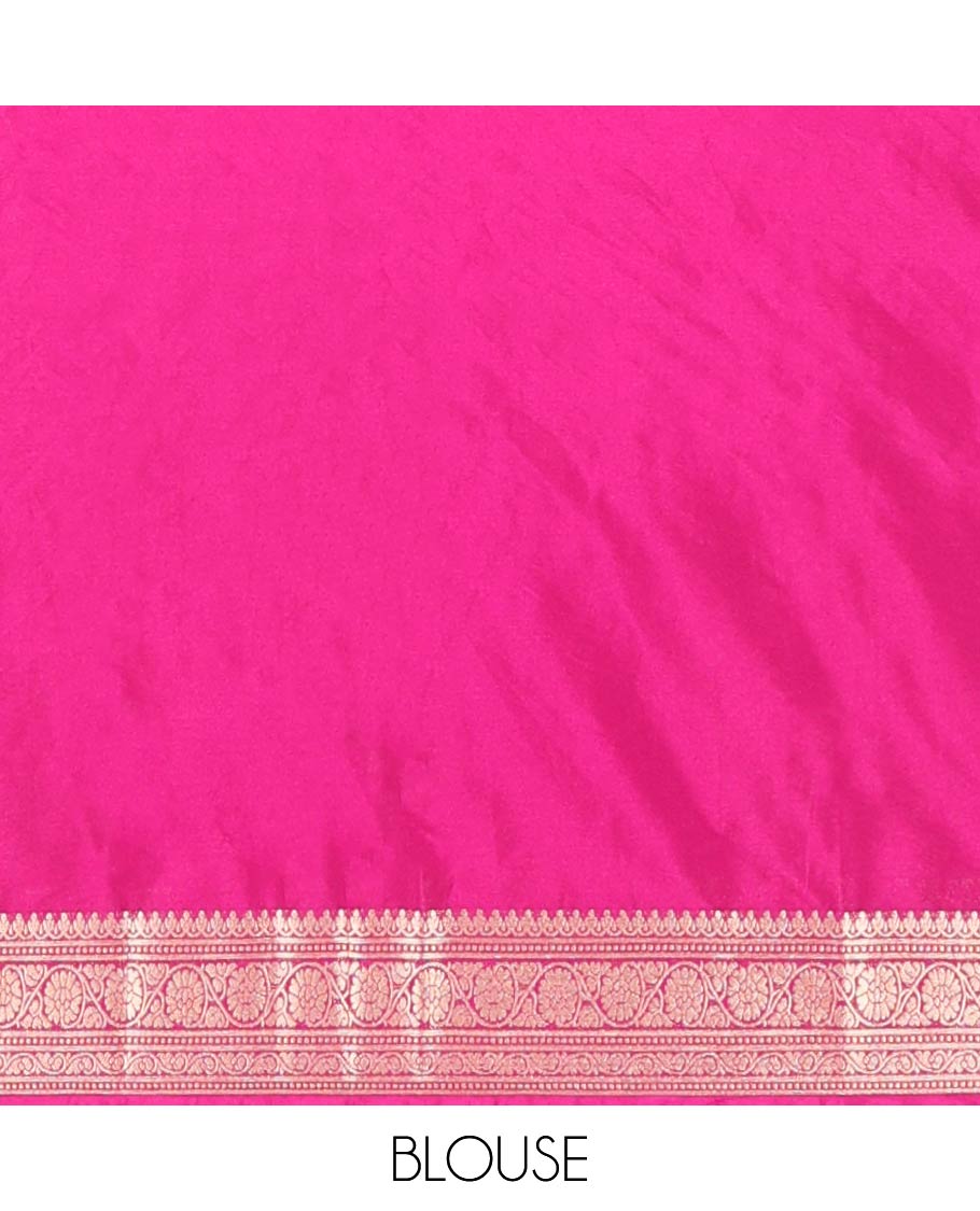 Magenta Zari Design Mysore Silk Saree, a Traditional Zari Border, Zari Striped Pallu, and a Matching Blouse
