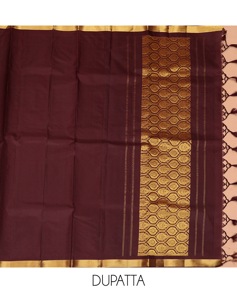 Yellow Pure-Silk Half-Saree