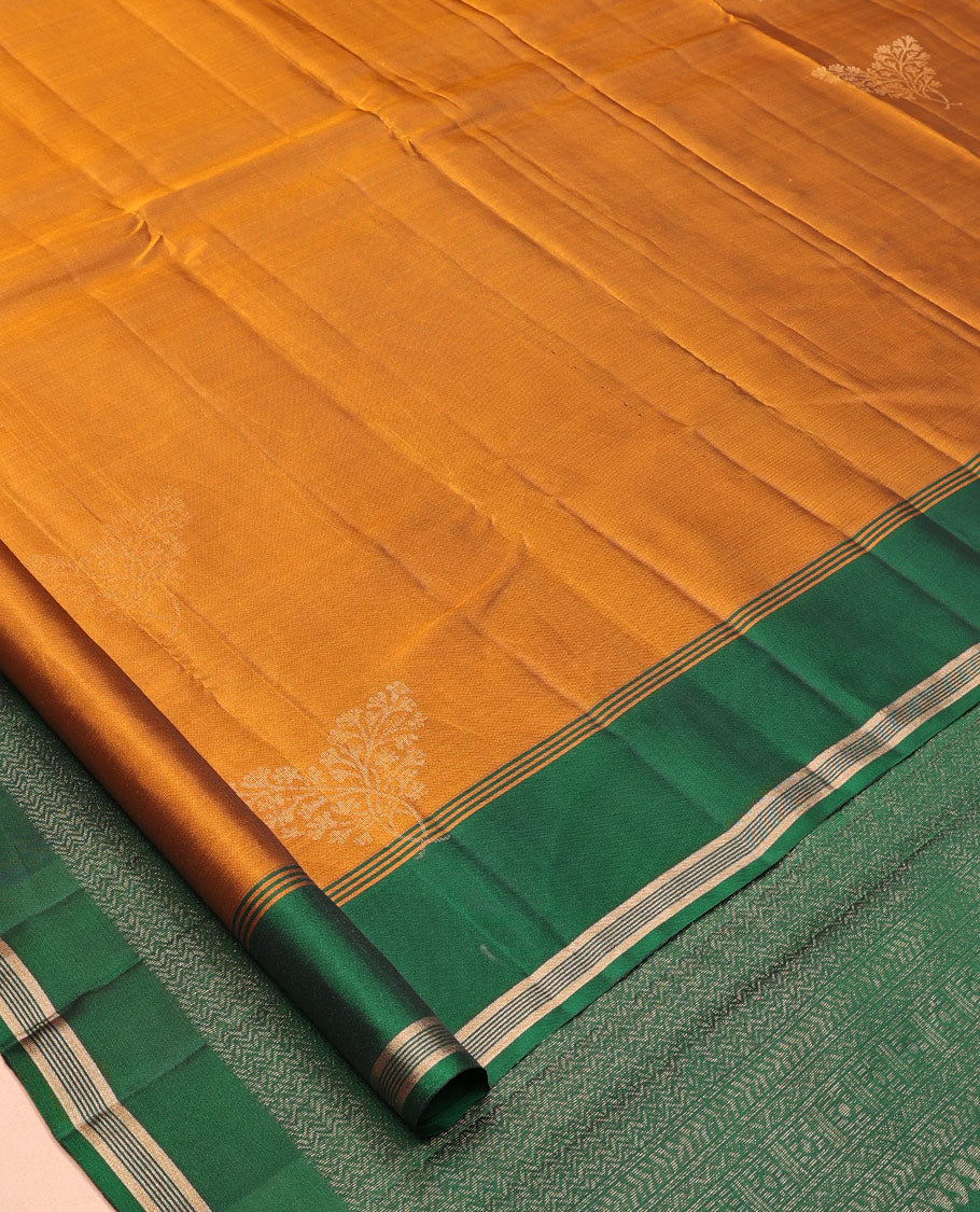 Orange Zari Buttas Mayuri Lite Silk Mix Saree