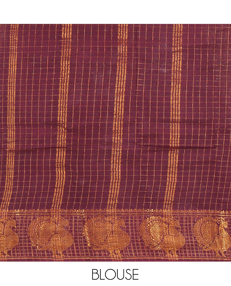Brown Sungudi Cotton Half-Saree