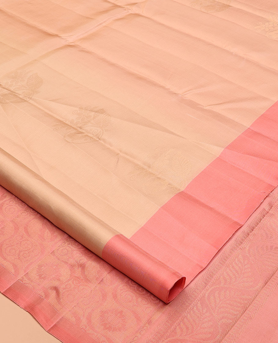 Sandal Zari Butta Mayuri Lite Silk Mix Saree