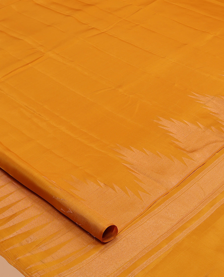 Orange Vasundhara Lite Silk Mix Saree, a Thazampoo Rekku Border, Jaal Pallu, a Matching Blouse