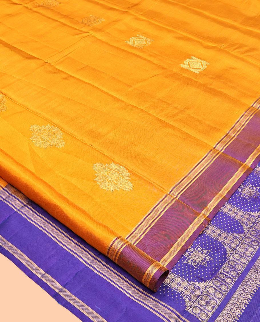 Yellow Mayuri Lite Silk Mix Saree
