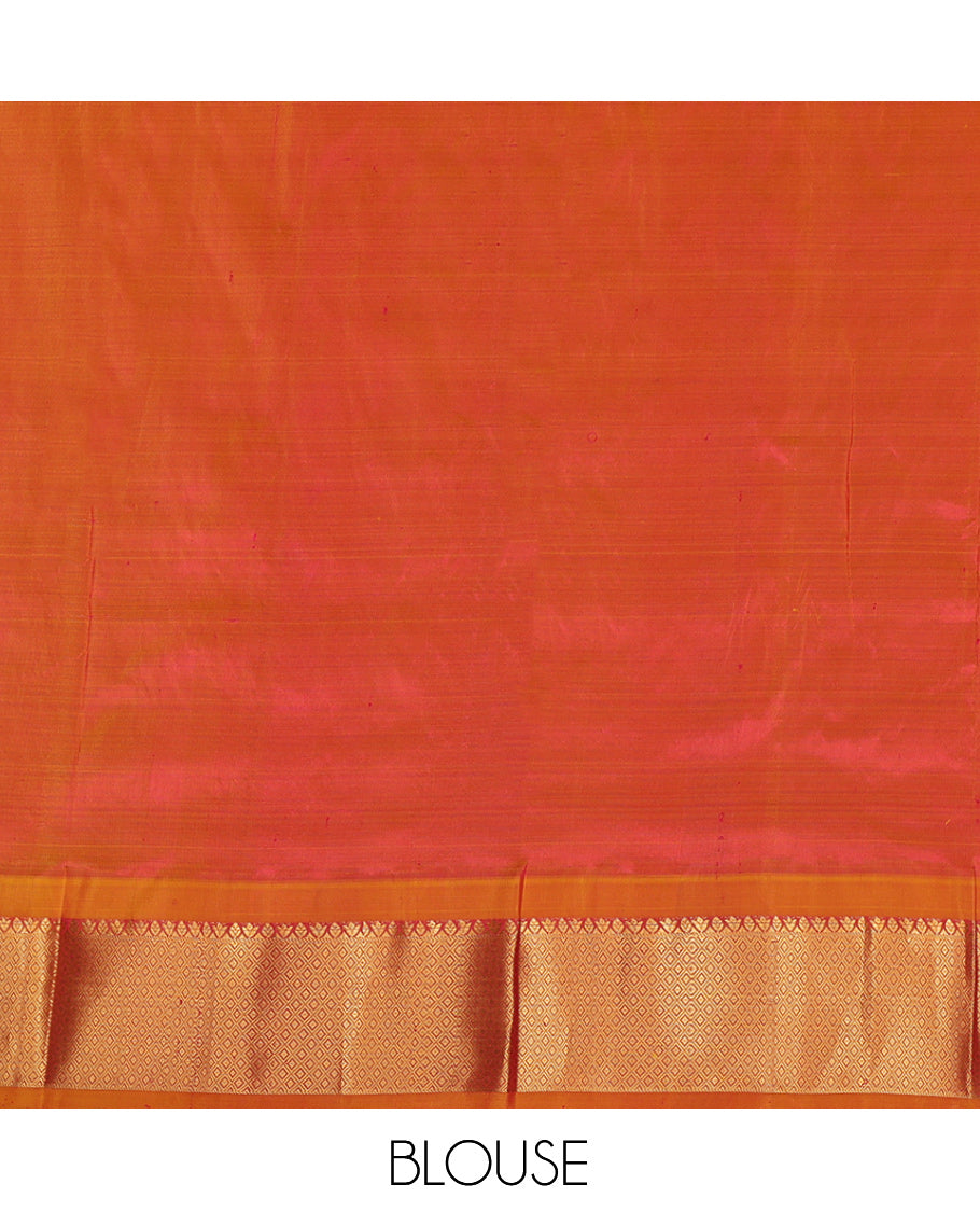 Maroon Pure Silk Navarathna Pavadai Material Set