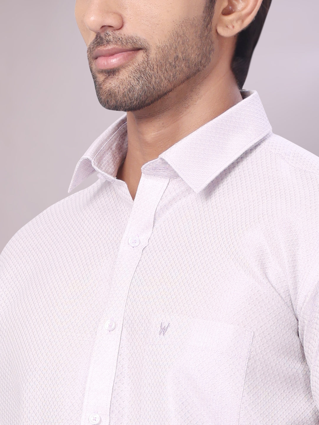 Mens Lavender Tissue Jacquard Shirt with Matching Dhoti Combo Zeus