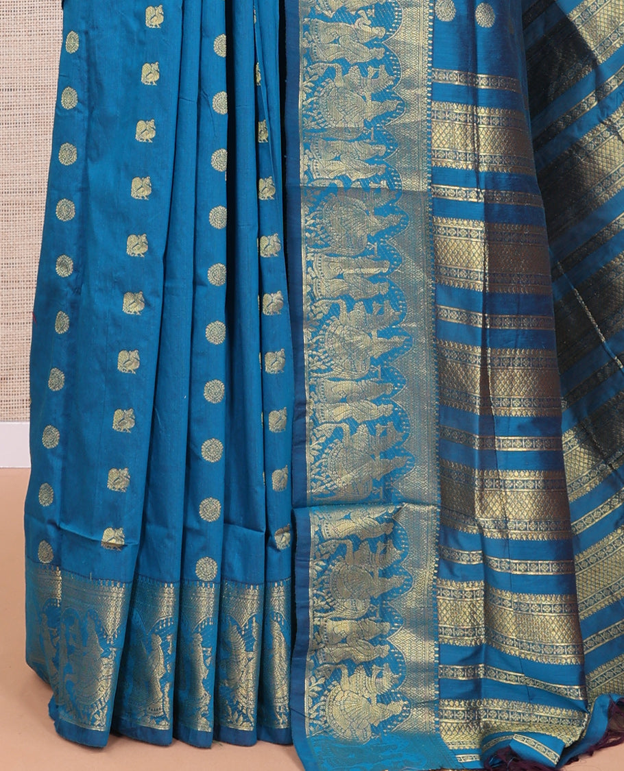 Blue Kalyani Cotton Saree