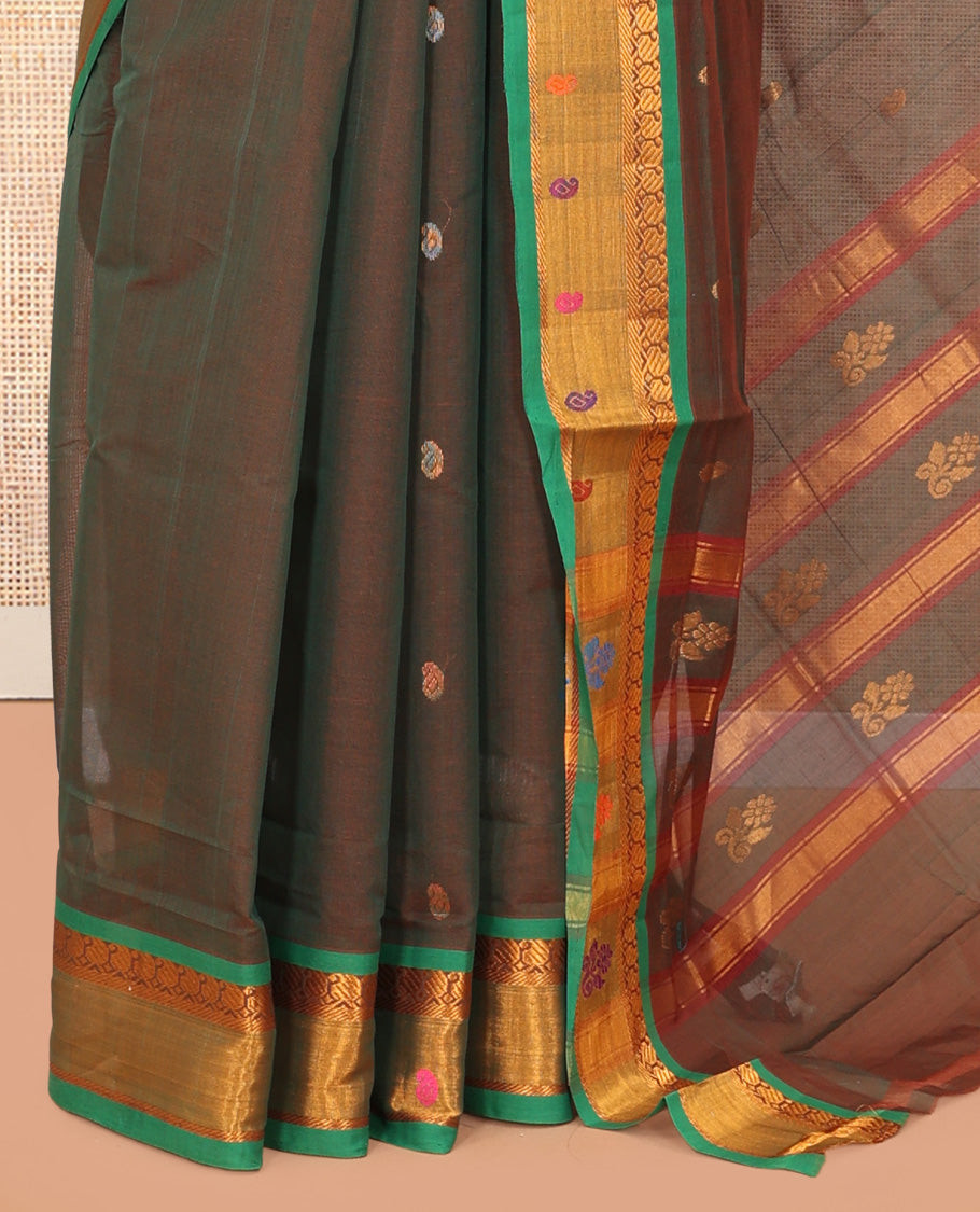 Brown-Shade Venkatagiri Cotton Saree