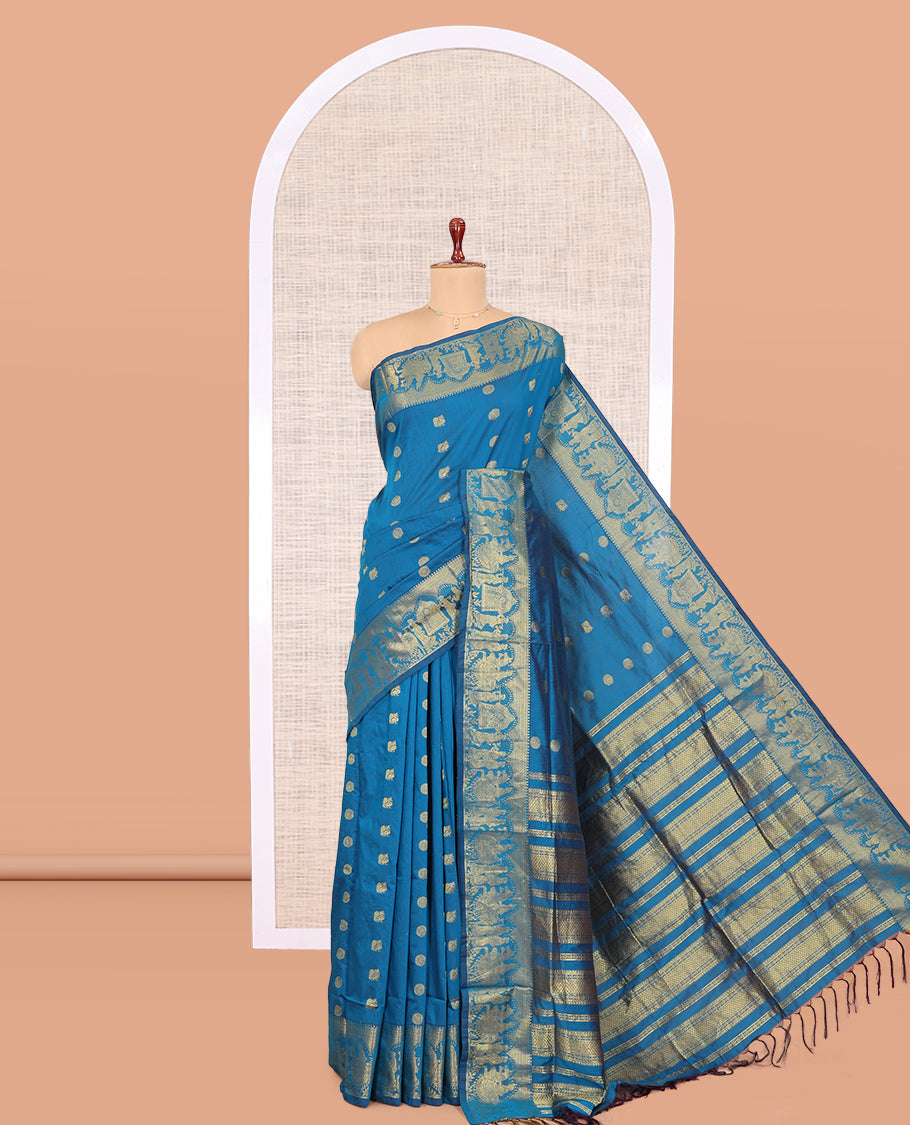 Blue Kalyani Cotton Saree
