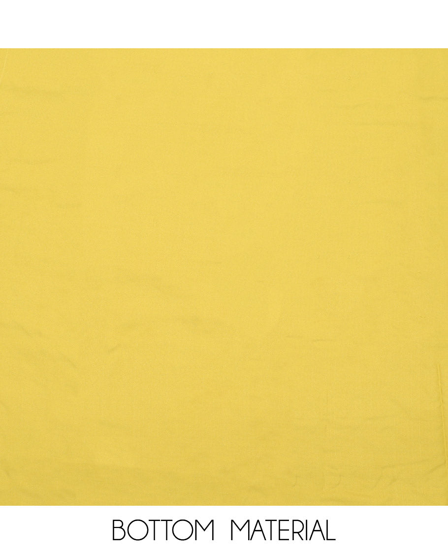 Yellow Material Chudidar Set, Enthralled with Chikankari-Style Thread and Sequins Embroidery on Georgette Top, a Plain Santoon Bottom, and Paired with a Geometric Embroidery Georgette Dupatta
