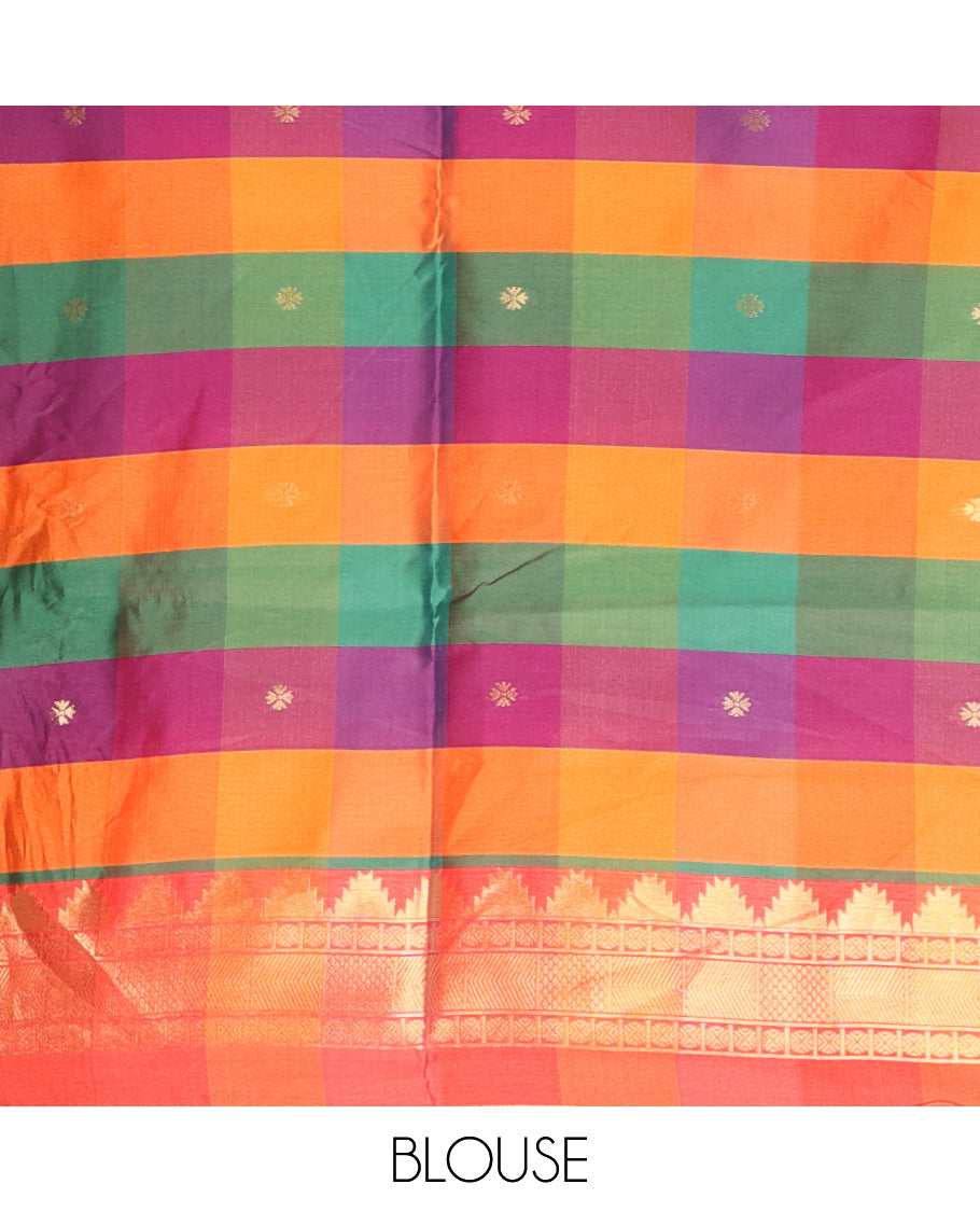 Rust Fancy Softy Silk Saree