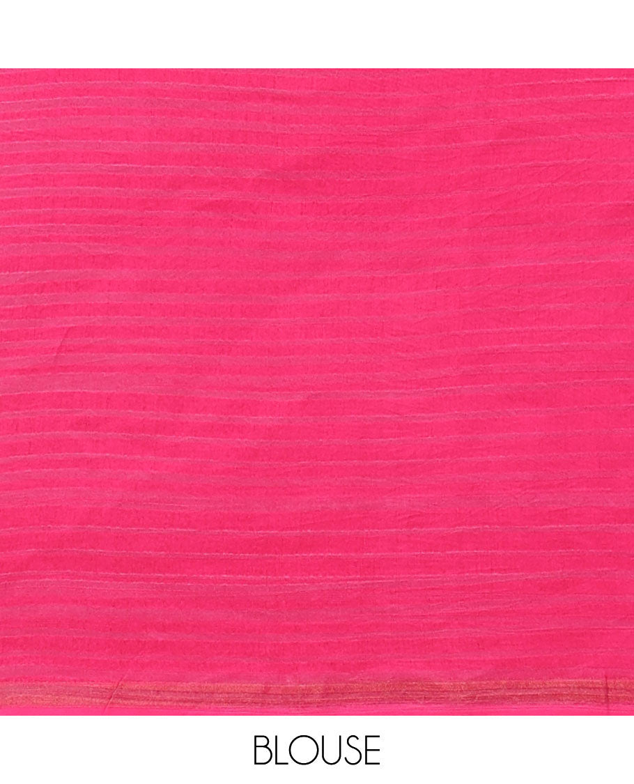 Cream-base colorful polka and triangle patterns printed saree with piping zari border, and printed pallu