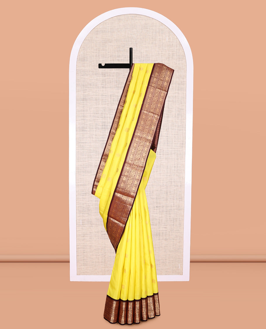 Yellow Kanchipuram Silk Saree