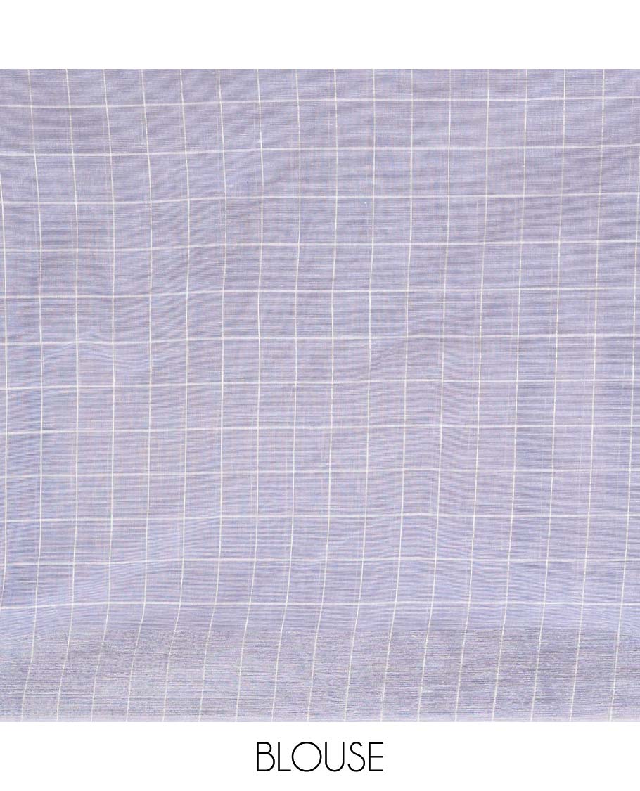 Chikku color checks jute cotton saree with zari border & zari checks pallu along with checks blouse