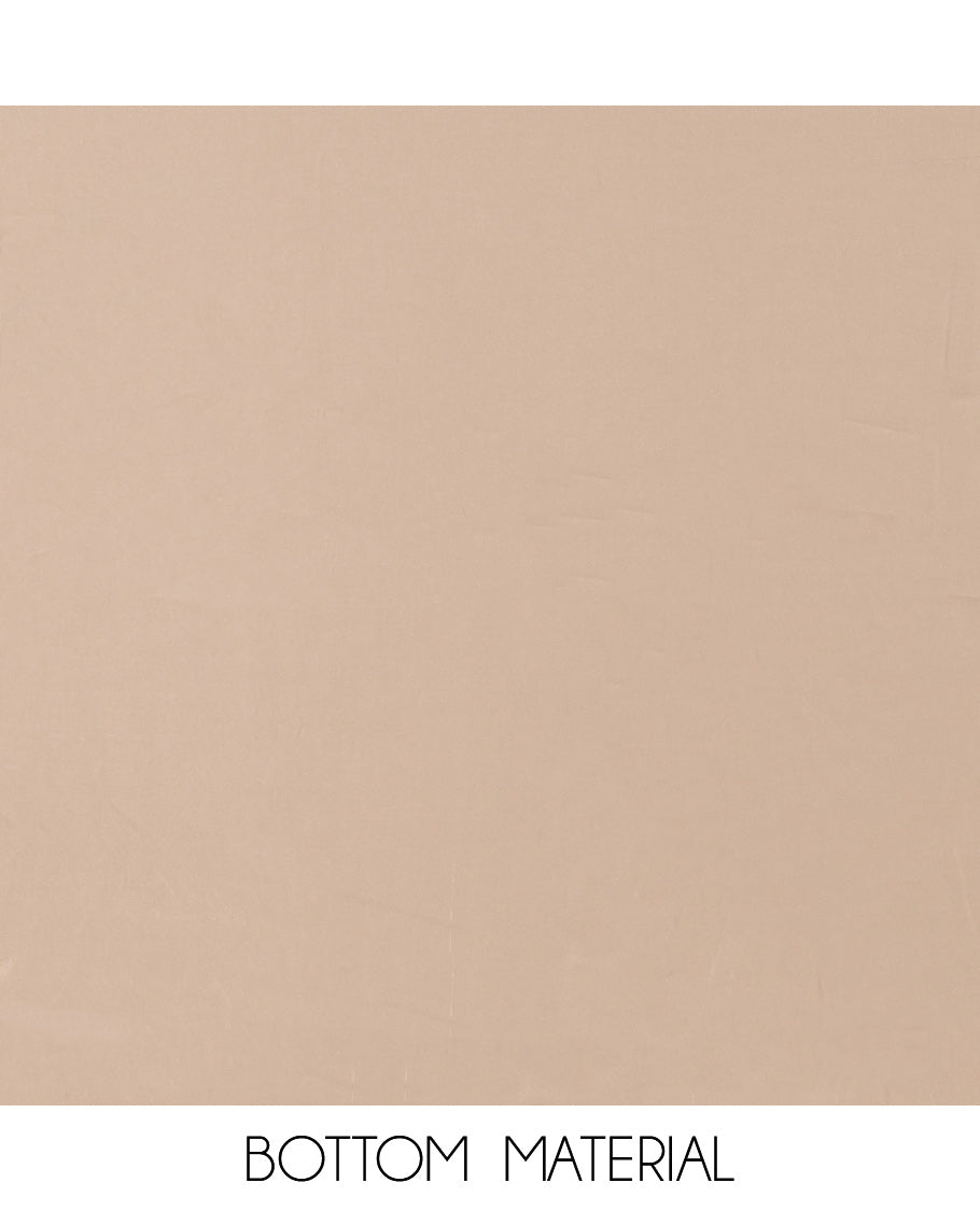 Grey jacquard, ajrakh print, mirror work crepe chudidhar material top with american crepe pant & chinnon ajrakh print, mirror work dupatta