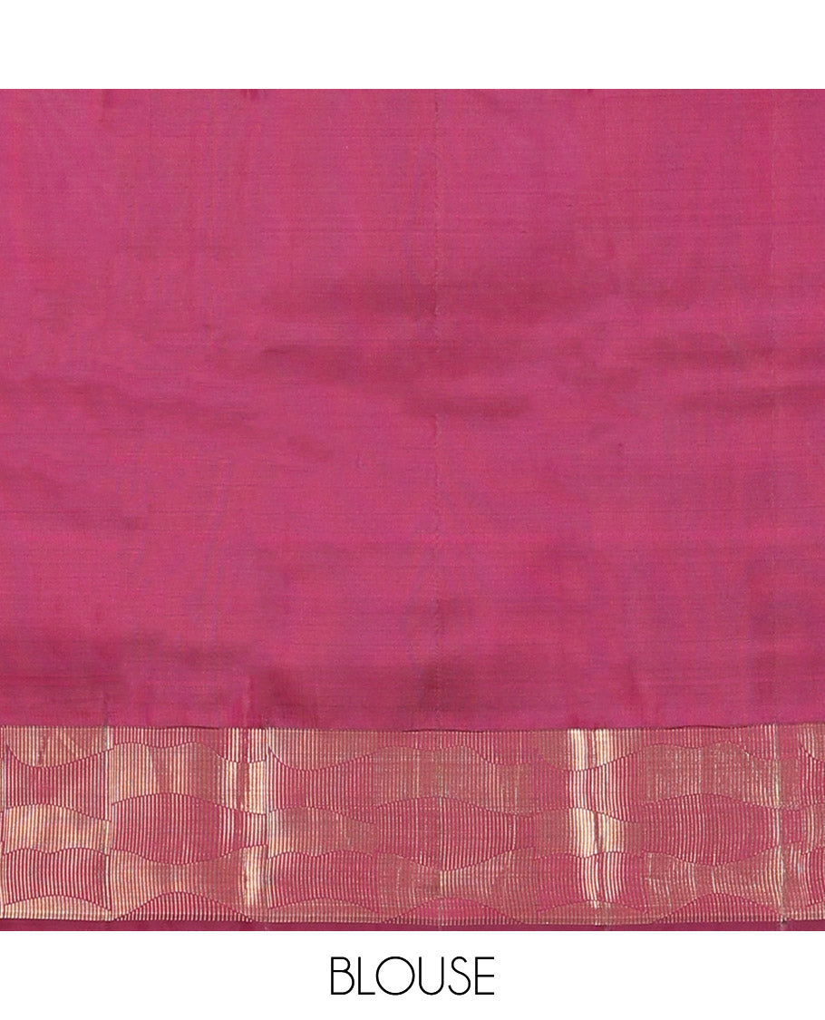 Maroon floral design vasundhara elite silk saree with zari design border & geometric design pallu