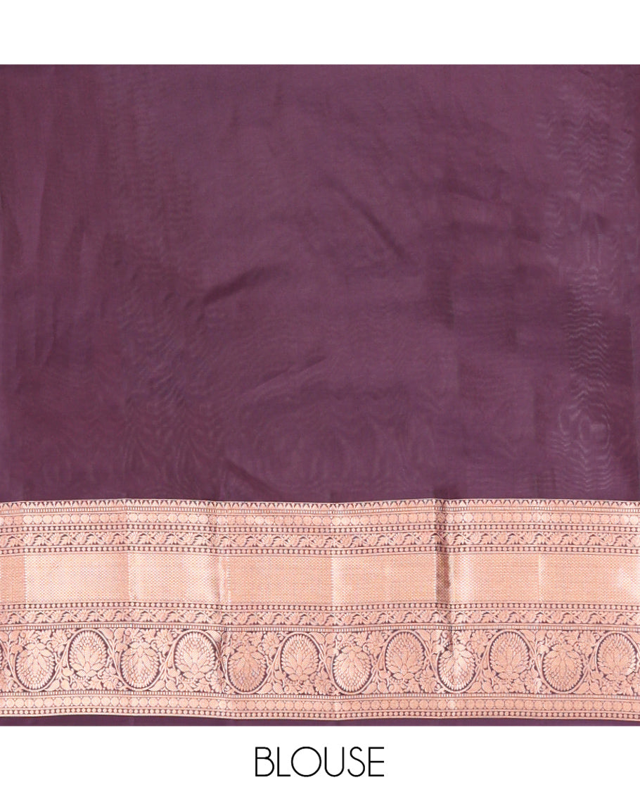Purple Jacquard Design Kanchipuram Wedding Silk Saree