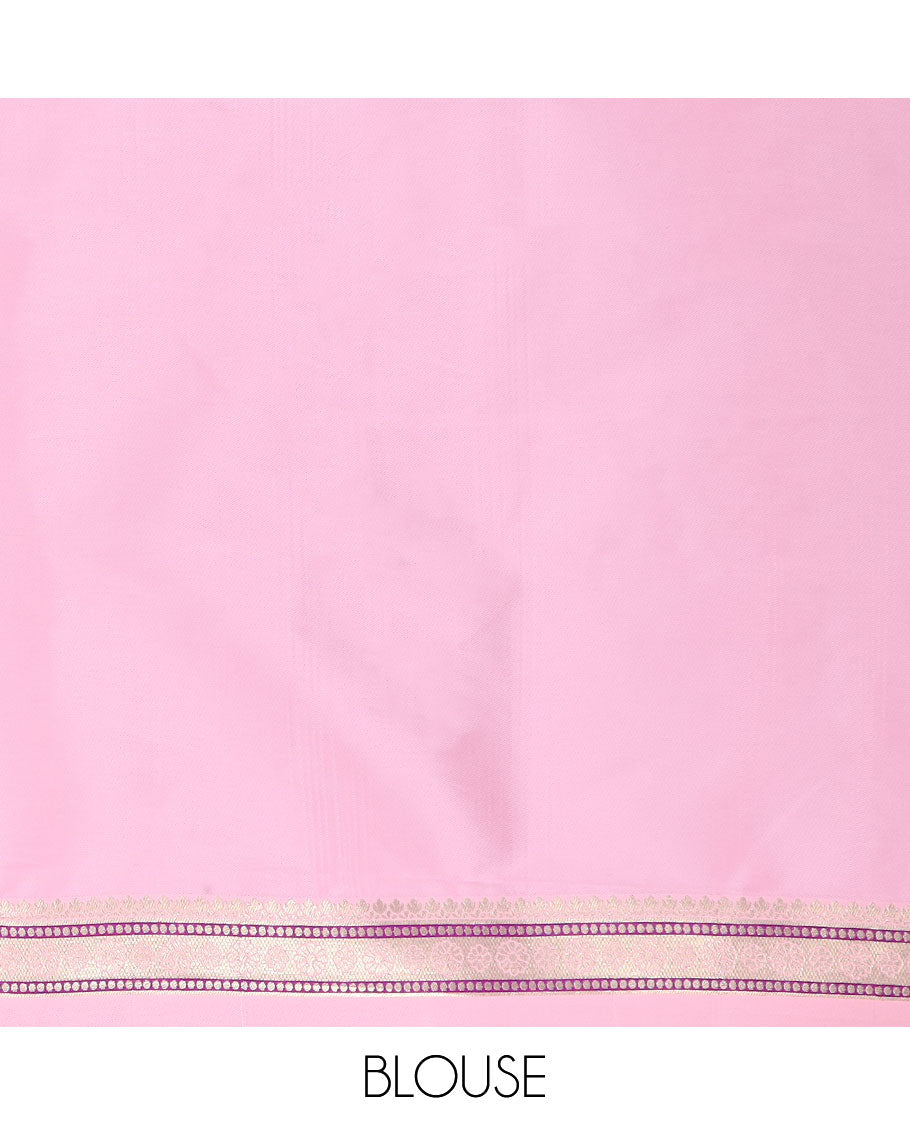 Purple leaf buttas semi-soft silk saree with contrast traditional zari designb order & argyle design pallu