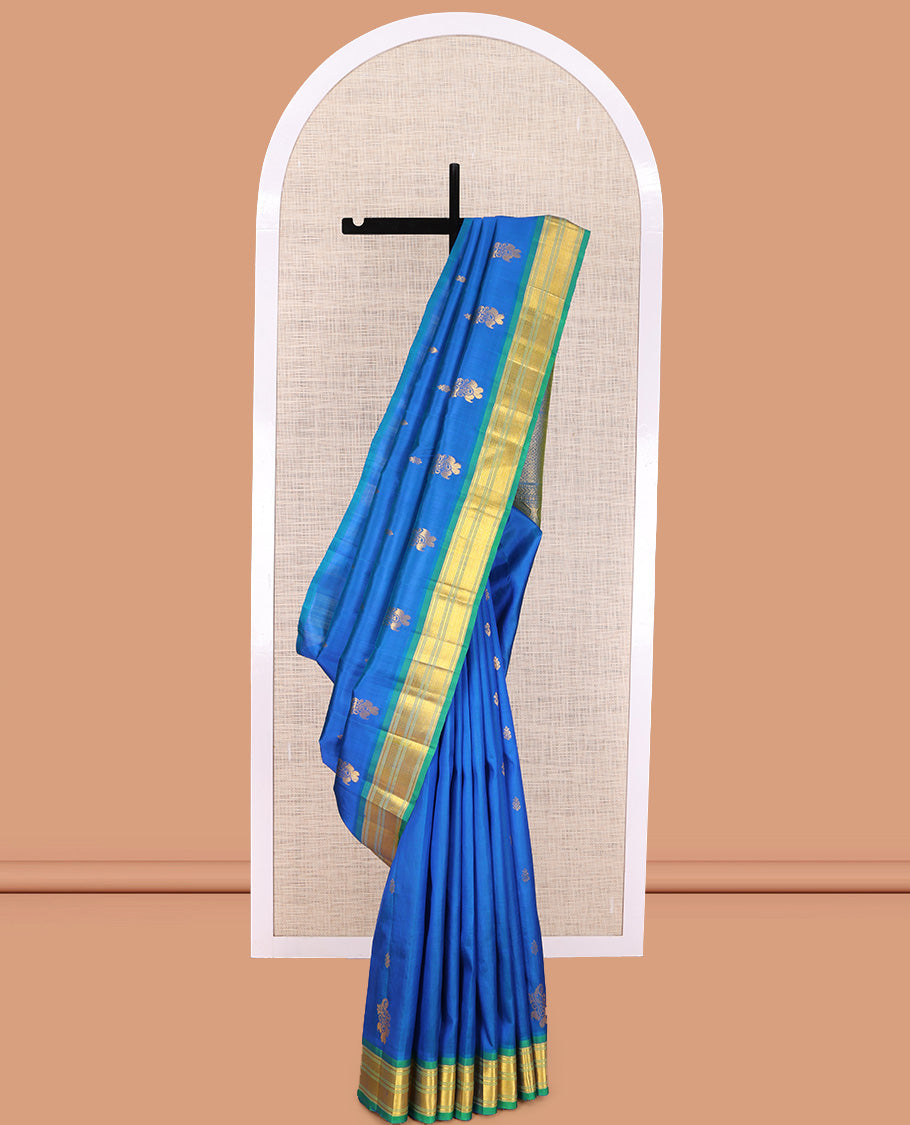 M.s. Blue Kanchipuram Silk Saree