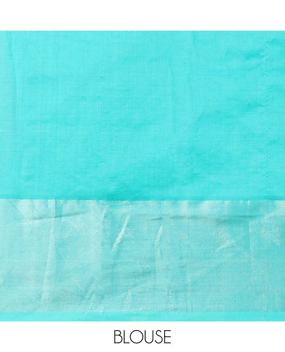 Pink buttas kuppadam cotton saree, plain border & contrast pallu of ogee patterns