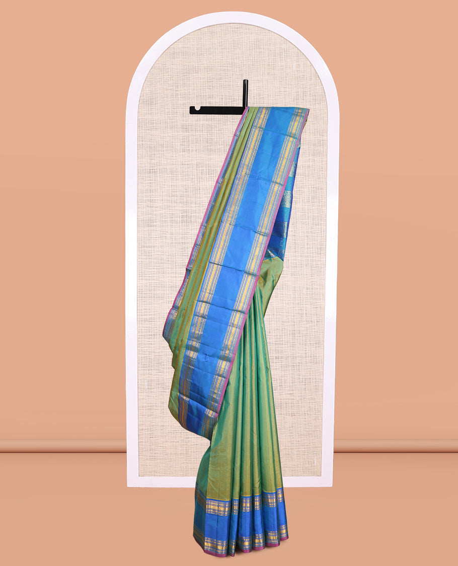 Green Plain Kanchipuram Silk Saree