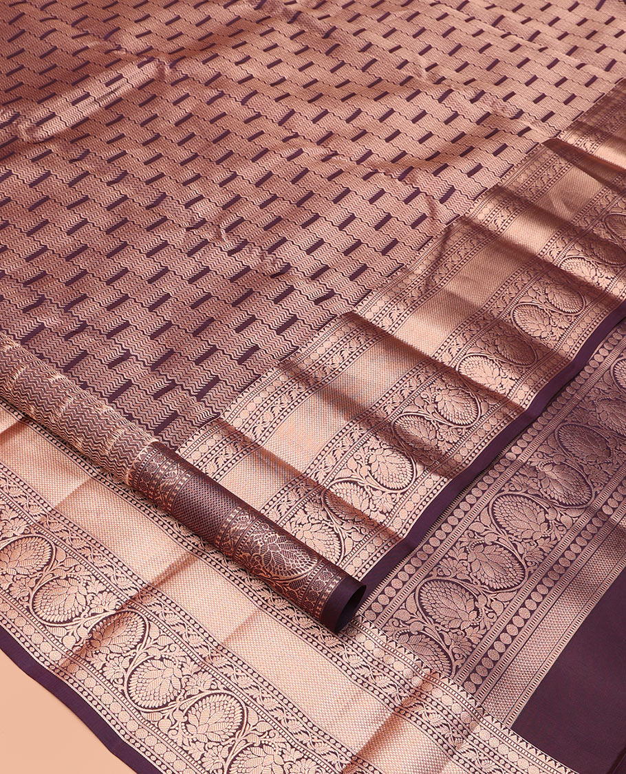 Purple Jacquard Design Kanchipuram Wedding Silk Saree