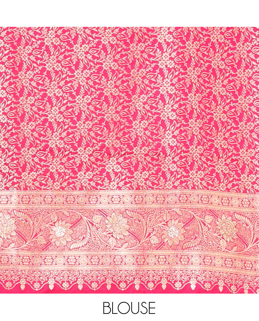 Pink Banaras Nylon Saree