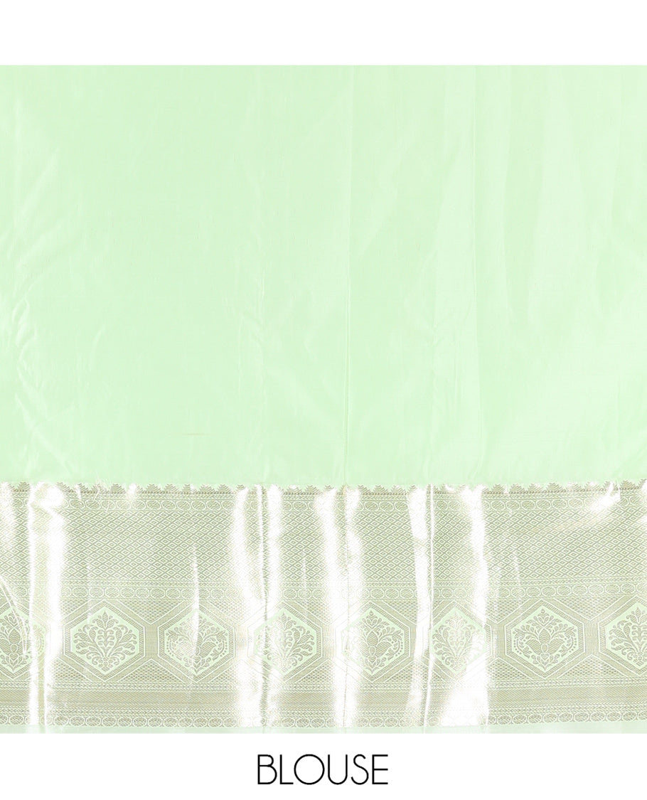 Magenta-Pista Green Jacquard Design Budget Silk Saree