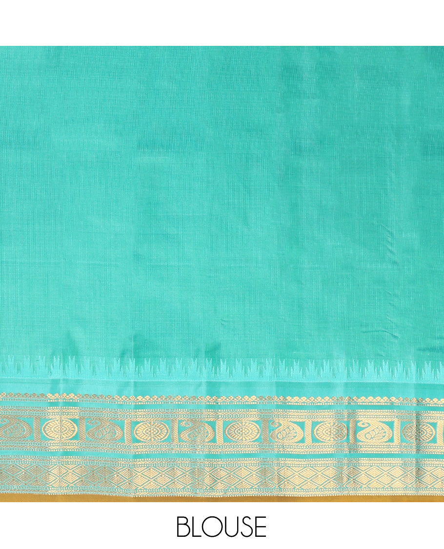 Orange Gadwal Silk Saree