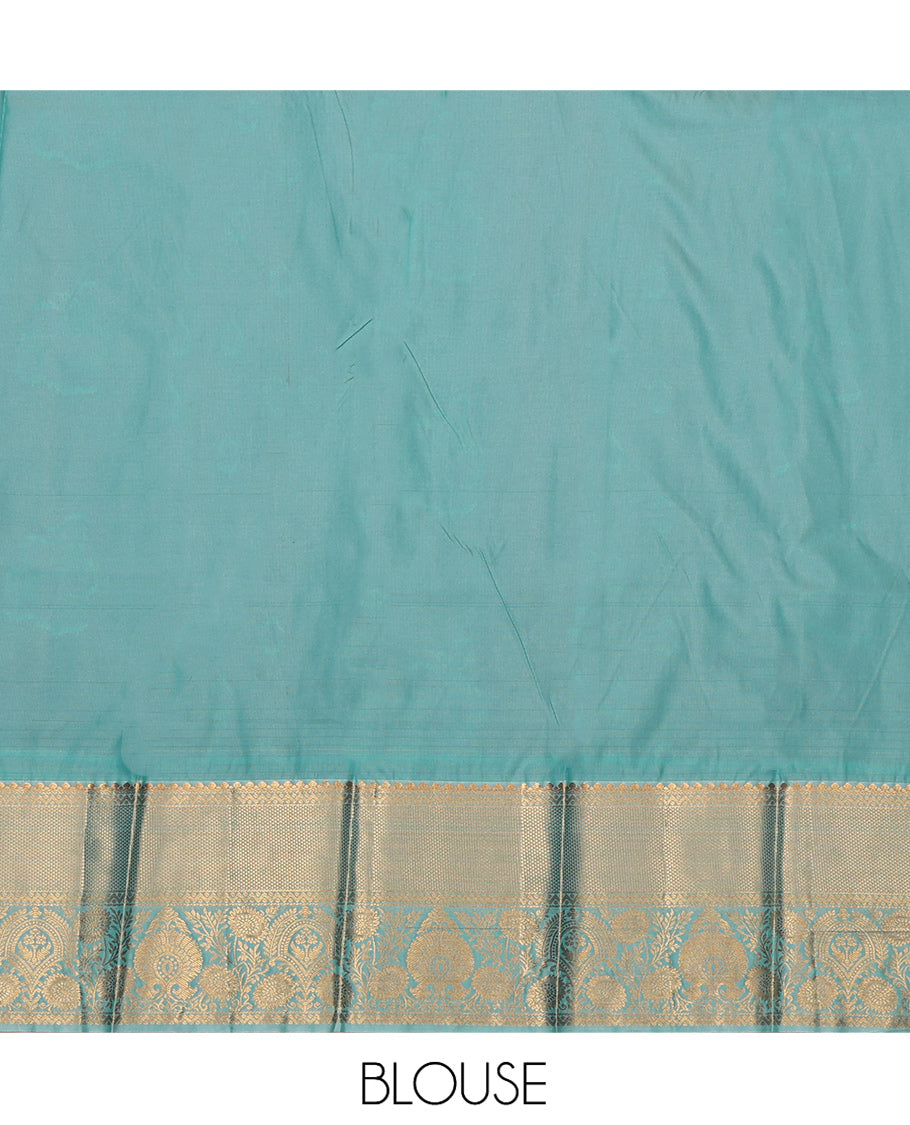 Pink Budget Silk Saree, Detailed with Zari Buttas, Complemented by a Contrast Traditional Zari Border, Grand Jaal Pallu, and a Contrast Blouse
