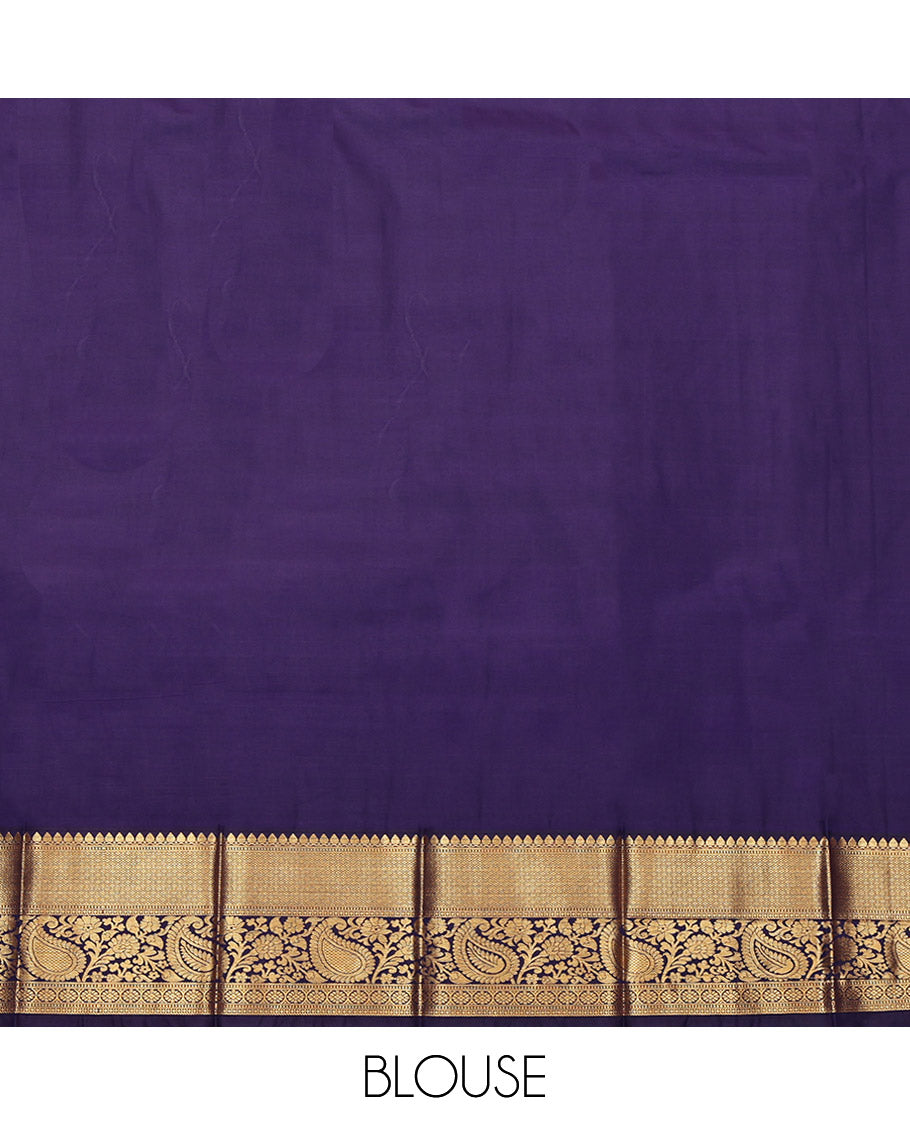 Sandal Budget Silk Saree, Finely Crafted with Zari Buttas, a Contrast Traditional Zari Border, Intricate Pallu, and a Contrast Blouse
