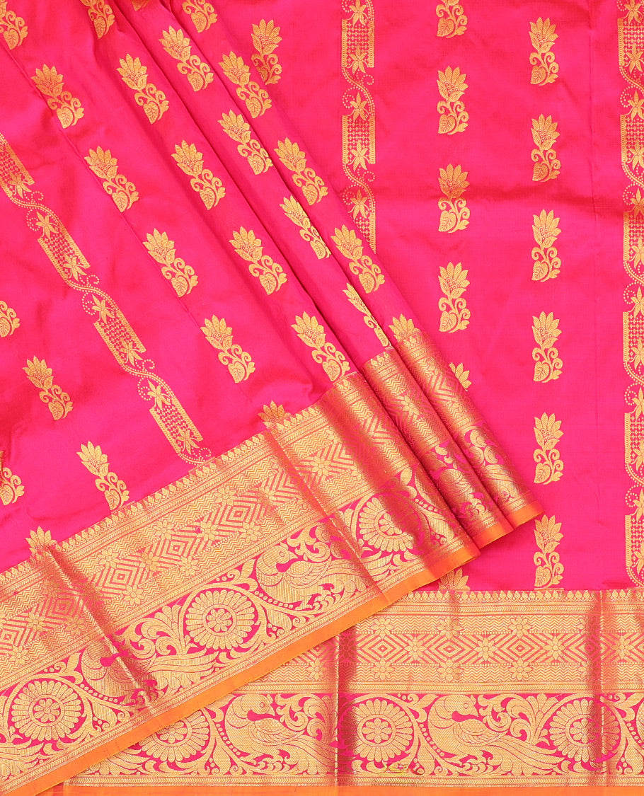 Pink Pure Silk Half Saree