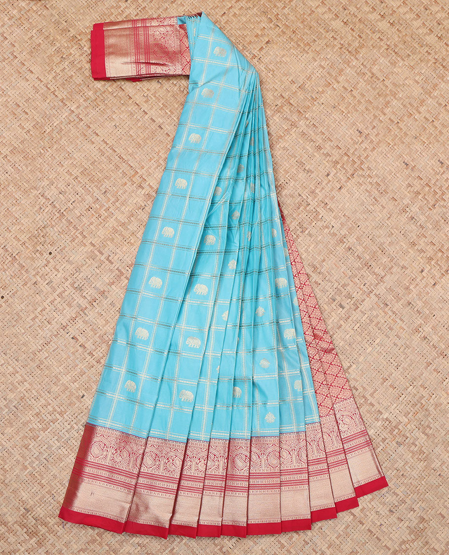 Light Blue Budget Silk Saree
