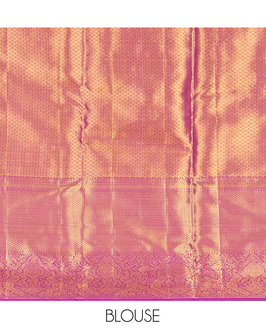 Magenta Kanchipuram Tissue Silk Saree