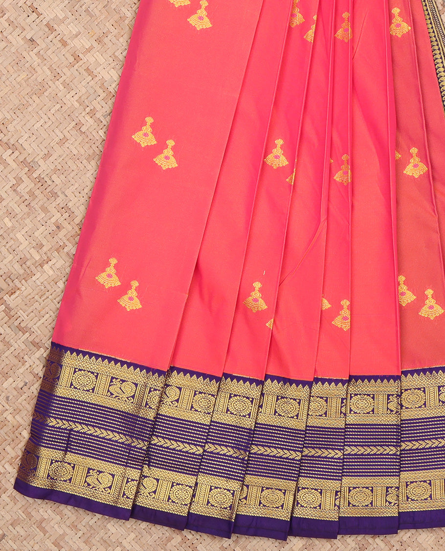 Pink Jhumkha Buttas Budget Silk Saree