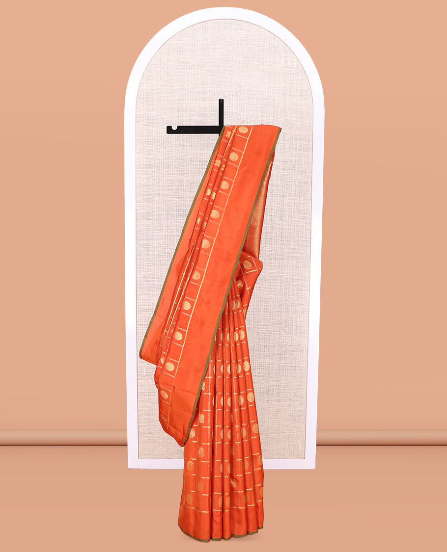 Rust Orange Vasundhara Lite Silk Mix Saree