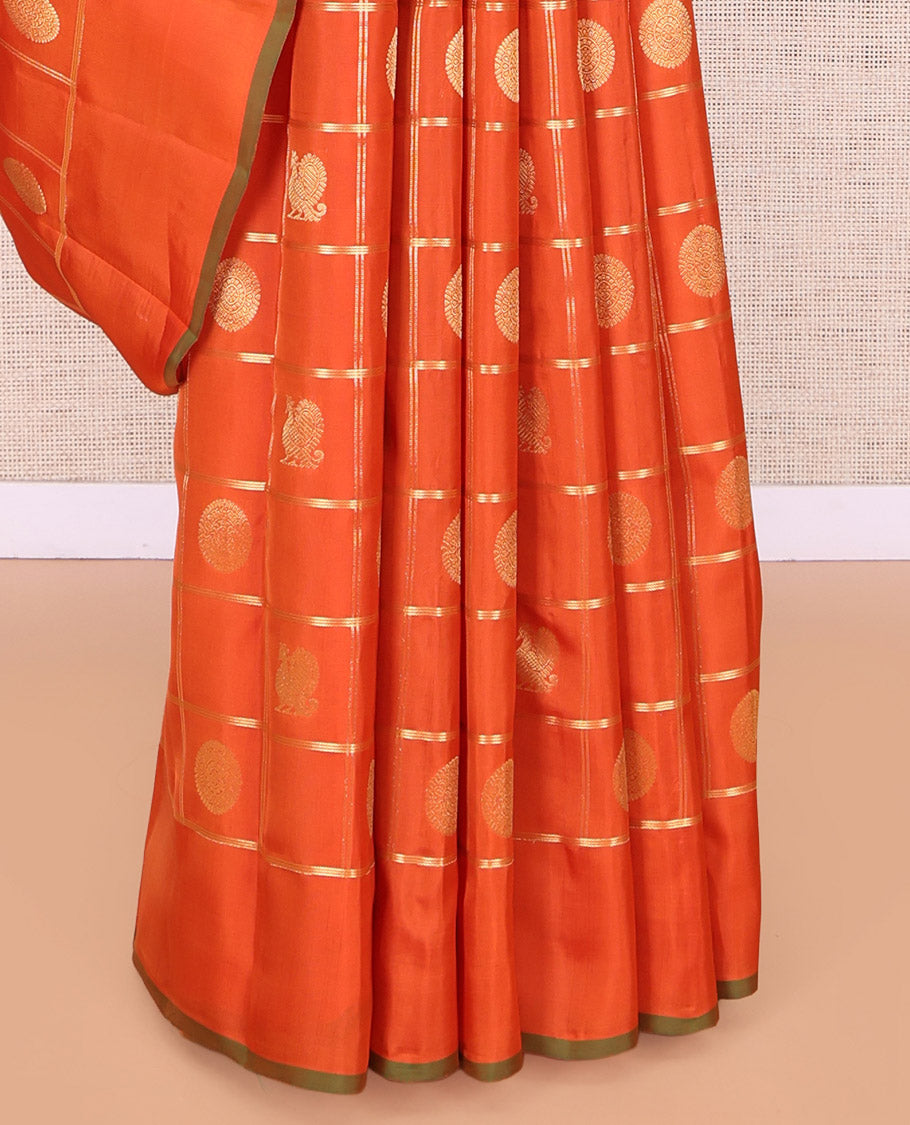 Rust Orange Vasundhara Lite Silk Mix Saree