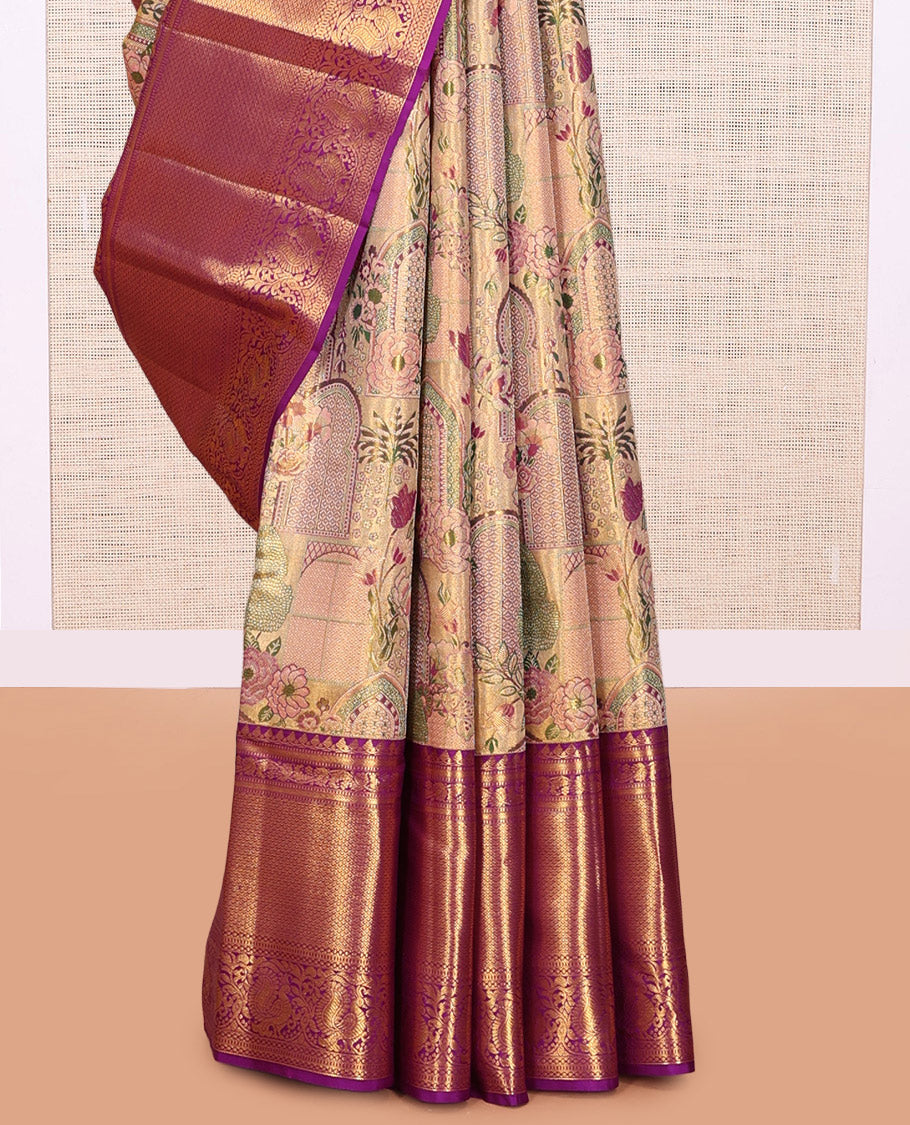 Gold Kanchipuram Tissue Silk Saree