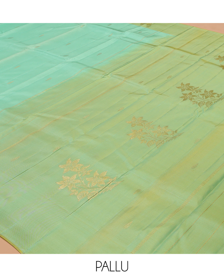 Turquoise Kanchipuram Silk Saree