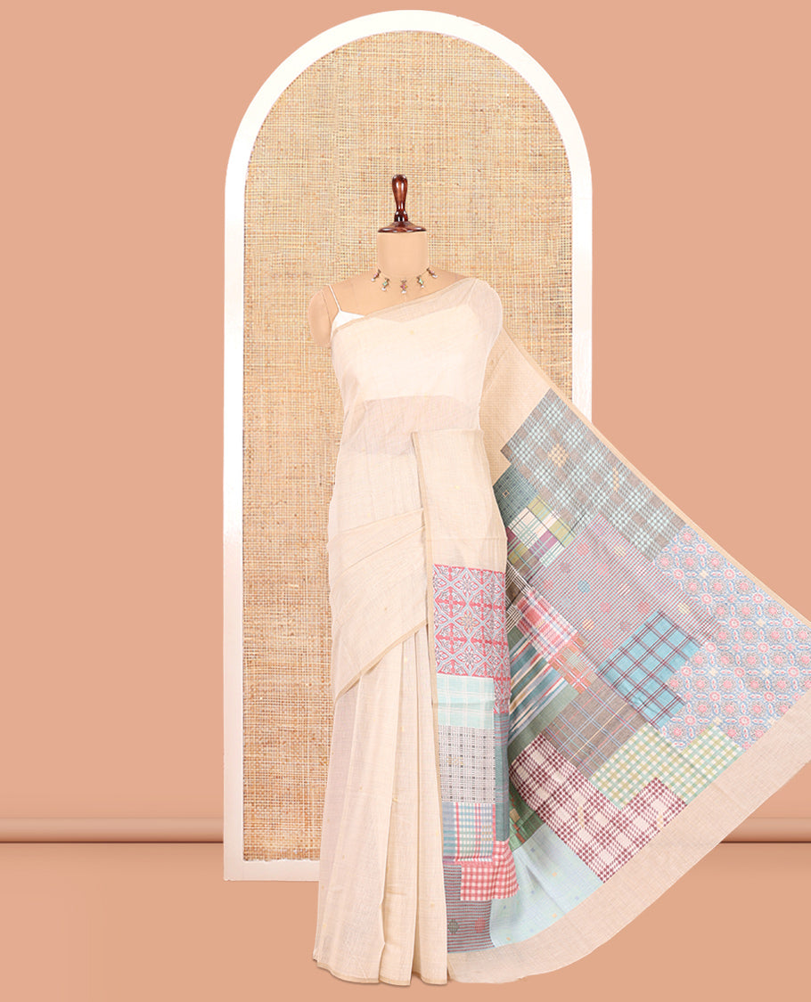 Borderless Chikku-Rama Munga Cotton Saree