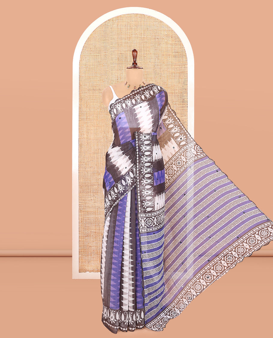 Violet Linen Cotton Saree
