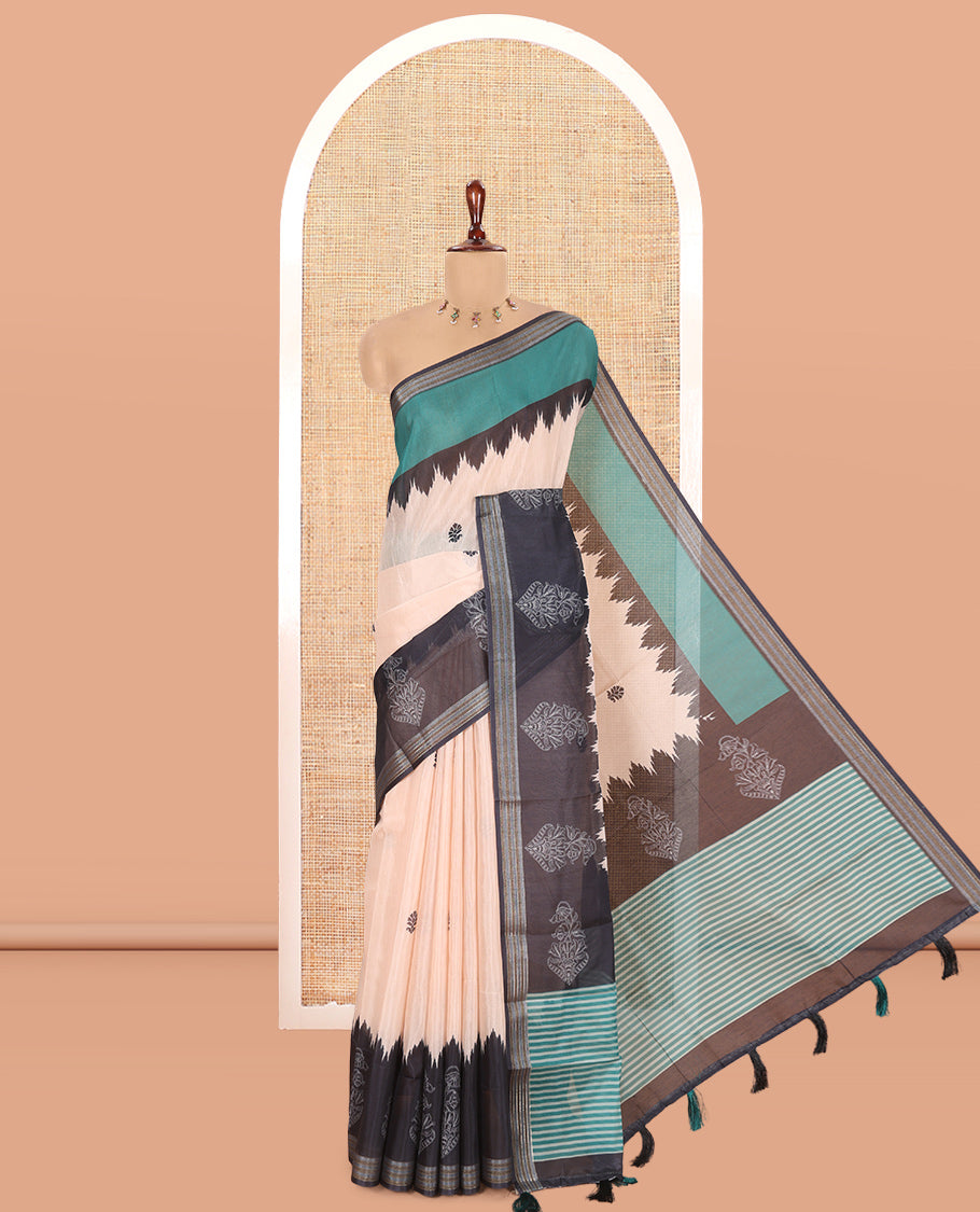 Chikku-Peacock Chanderi Cotton Saree