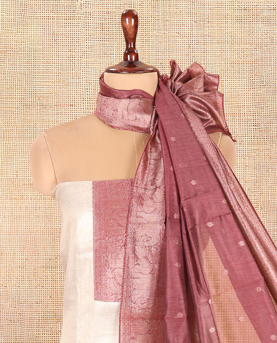 Chikku-Onion Pink Shimmer Tissue Material Chudidar Set