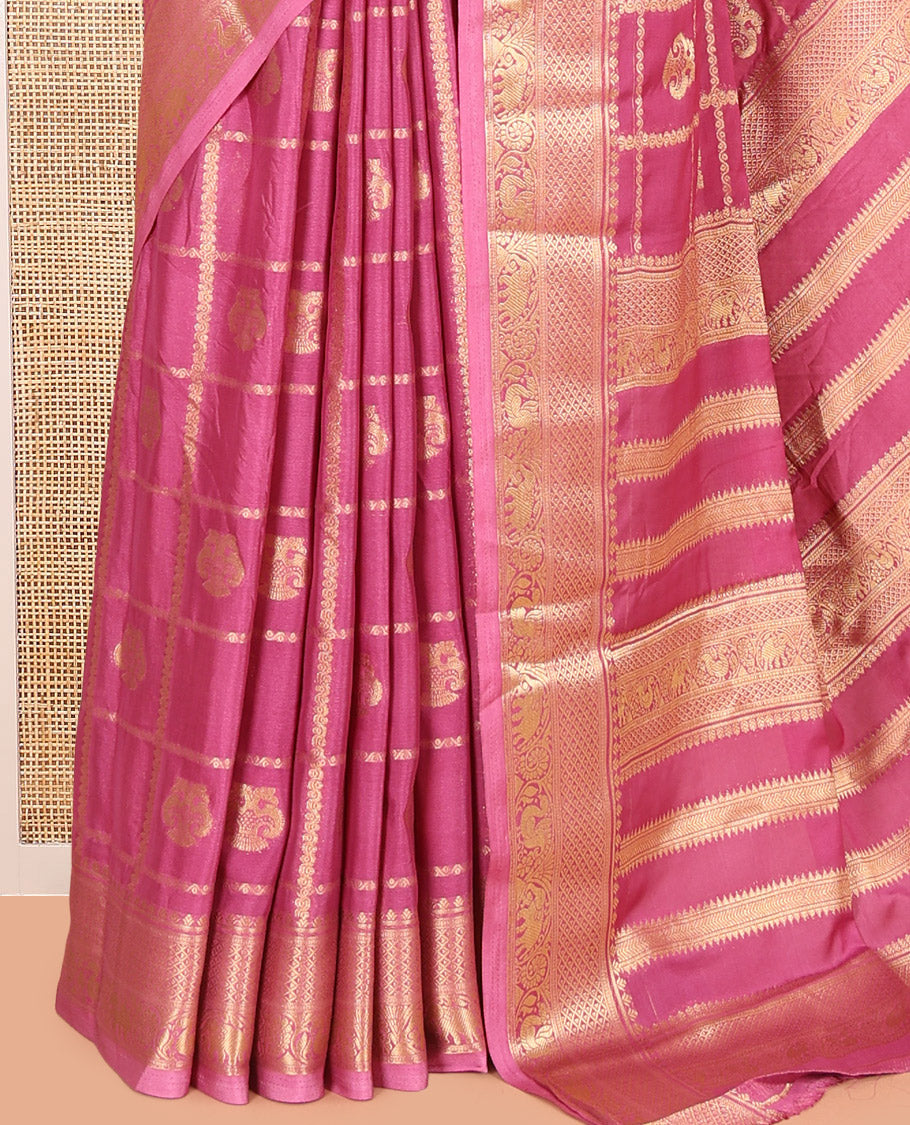 Onion Pink Fancy Mysore Silk Saree