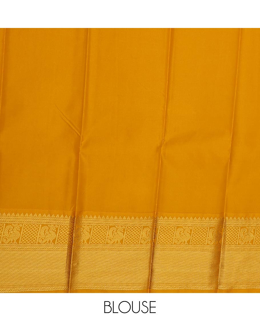 Peacock blue butta enclosed checked gift saree, contrast traditional zari design border, and jaal pallu