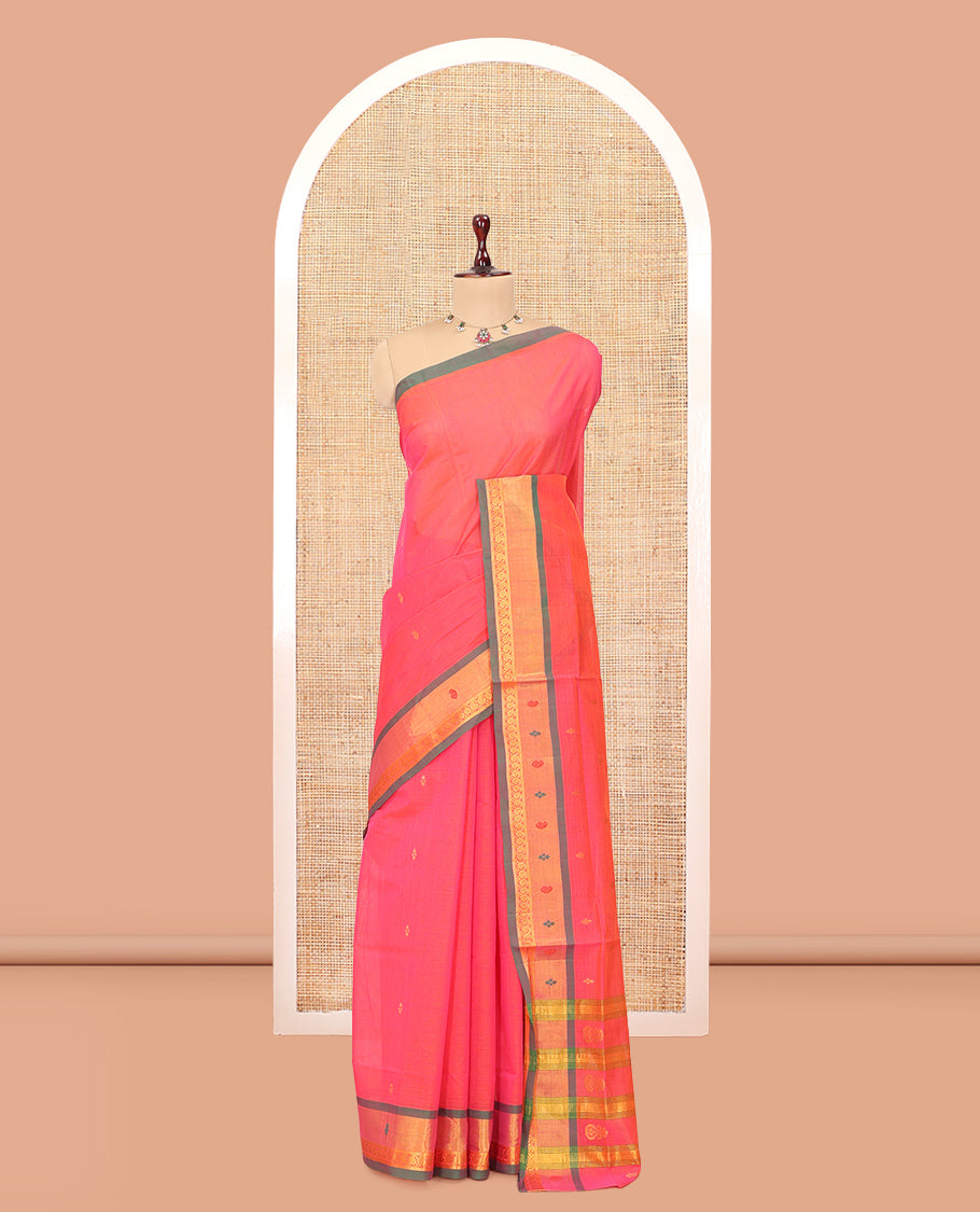 Pink Venkatagiri Cotton Saree